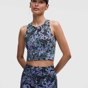 Lululemon Swift Speed Cropped Tank purple camo